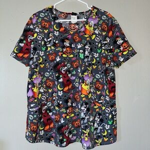 Disney’s Mickey & Friends Halloween-Themed Scrub Top (Previously Owned)